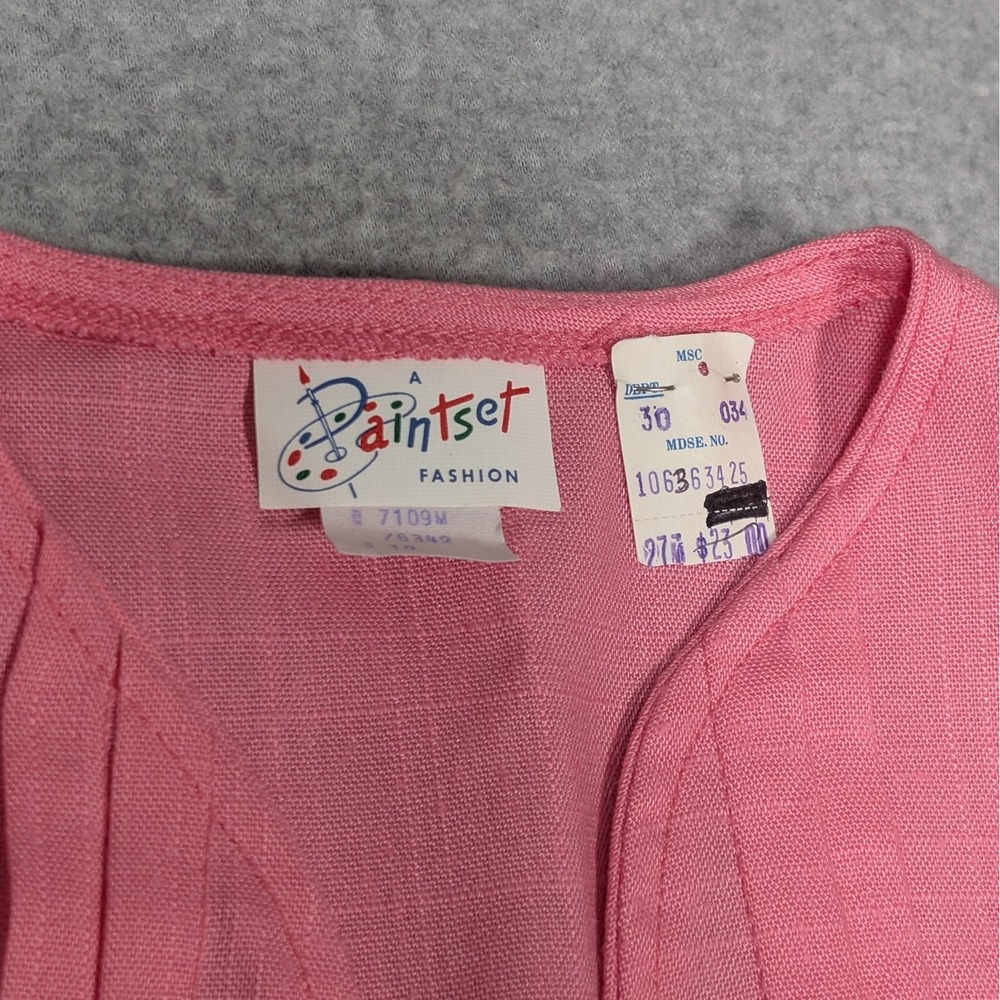 Vintage Girls Pleated Skirt Cardigan Jacket Set Size 10 Bright Pink New - Picture 5 of 13